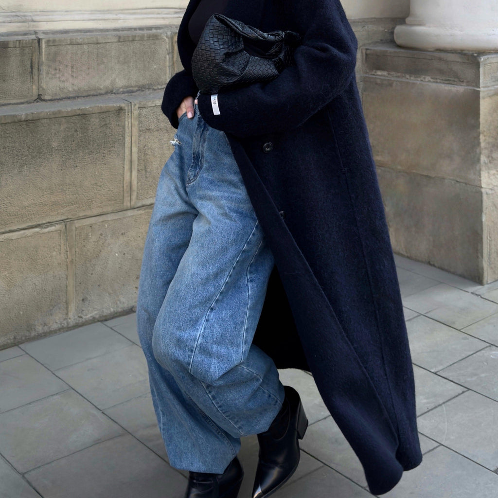 Alpaca Wool Oversized Long Coat featuring Unlined Construction Everyday Outerwear by Lilla