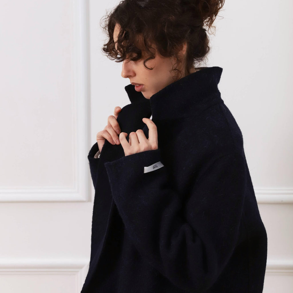 Alpaca Wool Oversized Long Coat featuring Unlined Construction Everyday Outerwear by Lilla