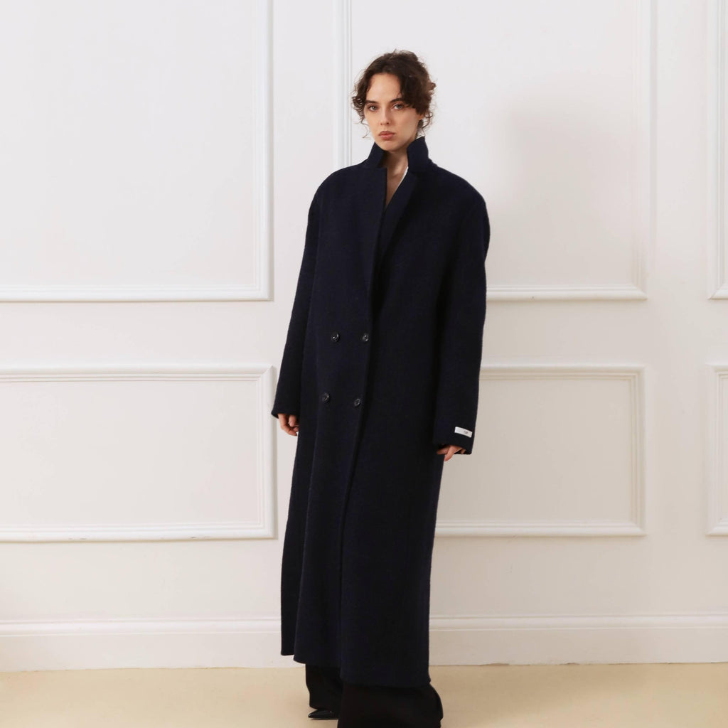 Alpaca Wool Oversized Long Coat featuring Unlined Construction Everyday Outerwear by Lilla