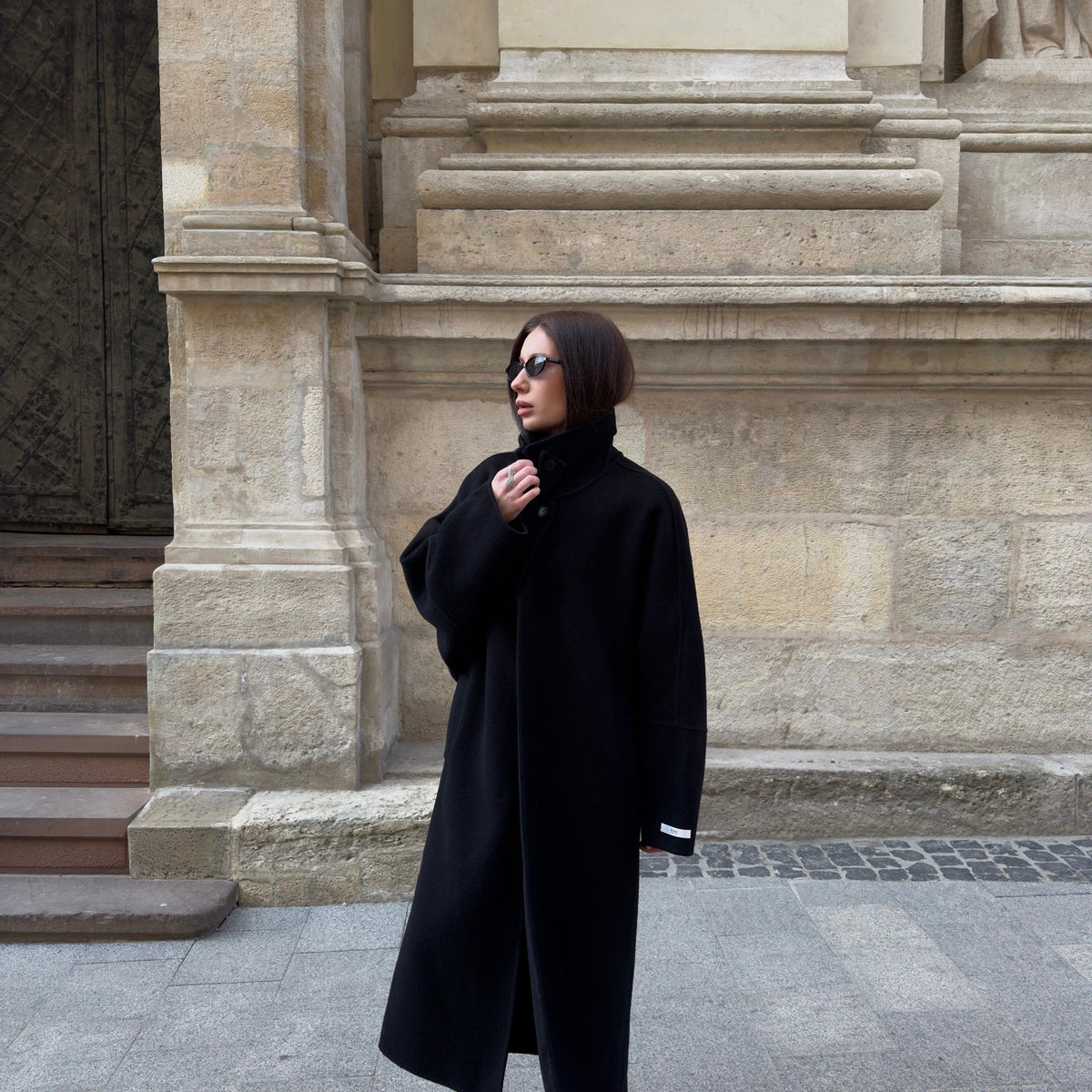 Wool Oversized Coat featuring Raglan Sleeves Everyday Winter Outerwear by Lilla