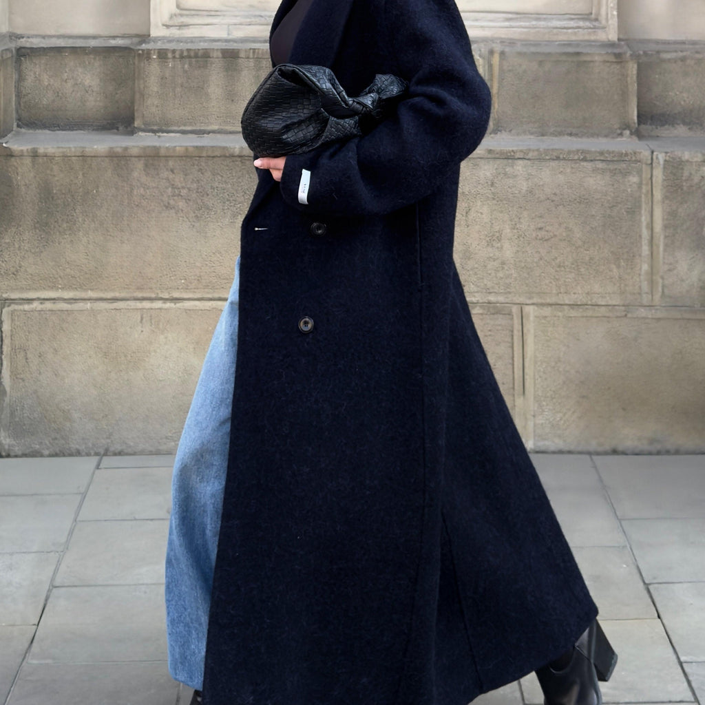 Alpaca Wool Oversized Long Coat featuring Unlined Construction Everyday Outerwear by Lilla