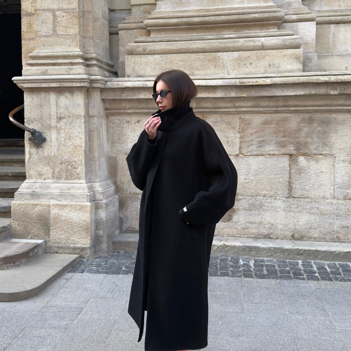Wool Oversized Coat featuring Raglan Sleeves Everyday Winter Outerwear by Lilla