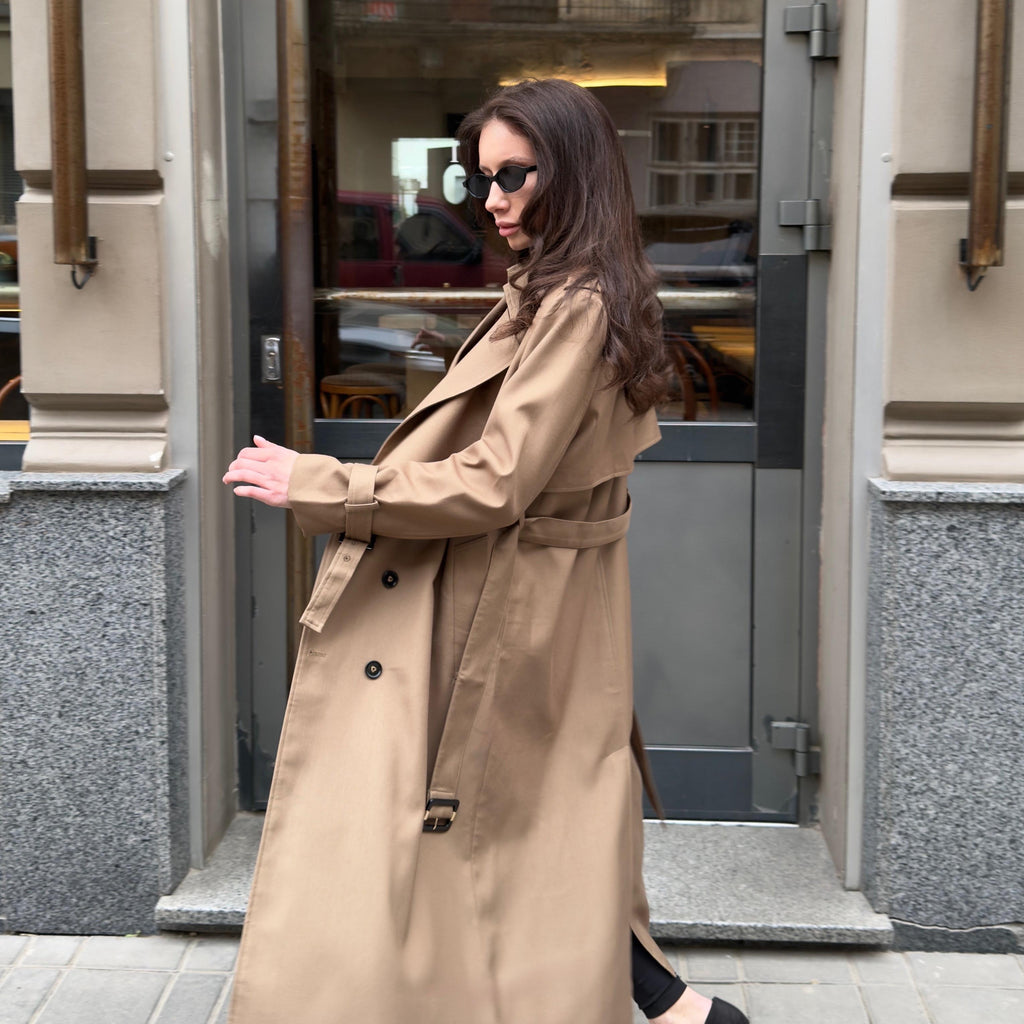 Classic Tailored Trench Coat featuring an Adjustable Waist Belt Everyday Outerwear by Lilla