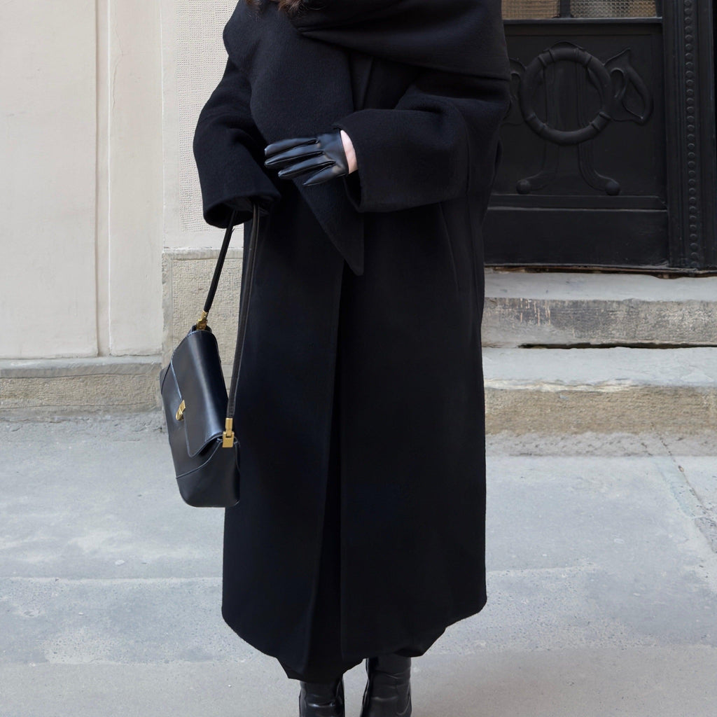 Wool Oversized Coat featuring Raglan Sleeves Everyday Winter Outerwear by Lilla
