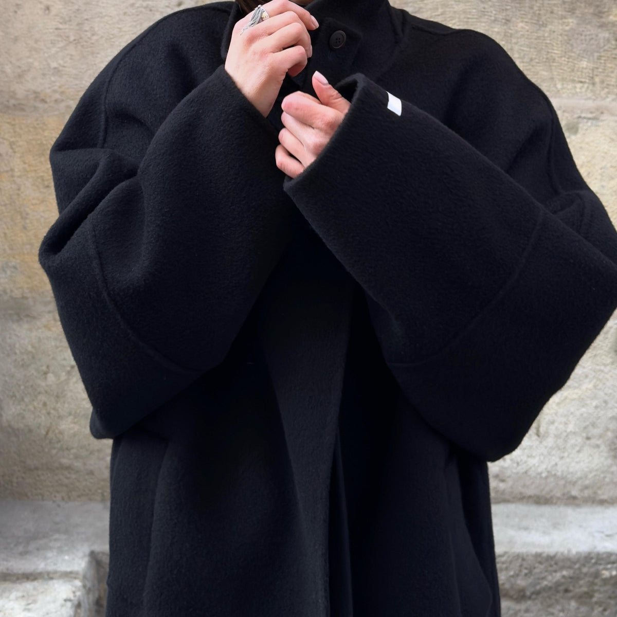 Wool Oversized Coat featuring Raglan Sleeves Everyday Winter Outerwear by Lilla