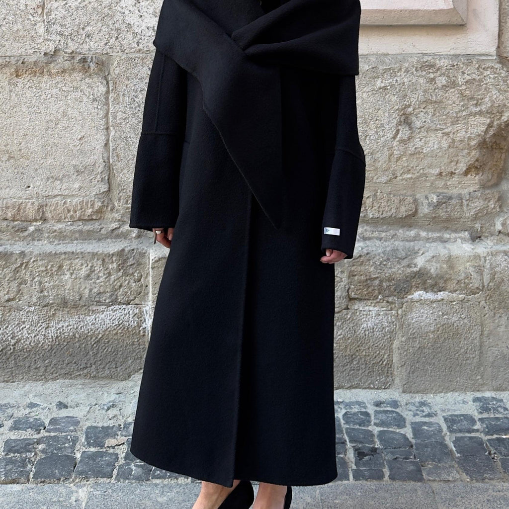 Wool Oversized Coat featuring Raglan Sleeves Everyday Winter Outerwear by Lilla