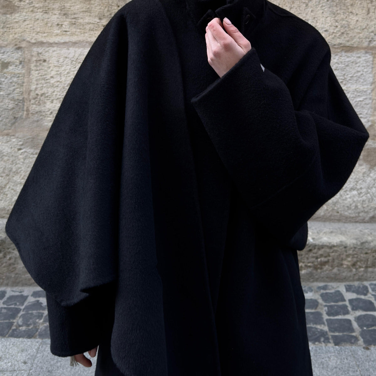 Wool Oversized Coat featuring Raglan Sleeves Everyday Winter Outerwear by Lilla
