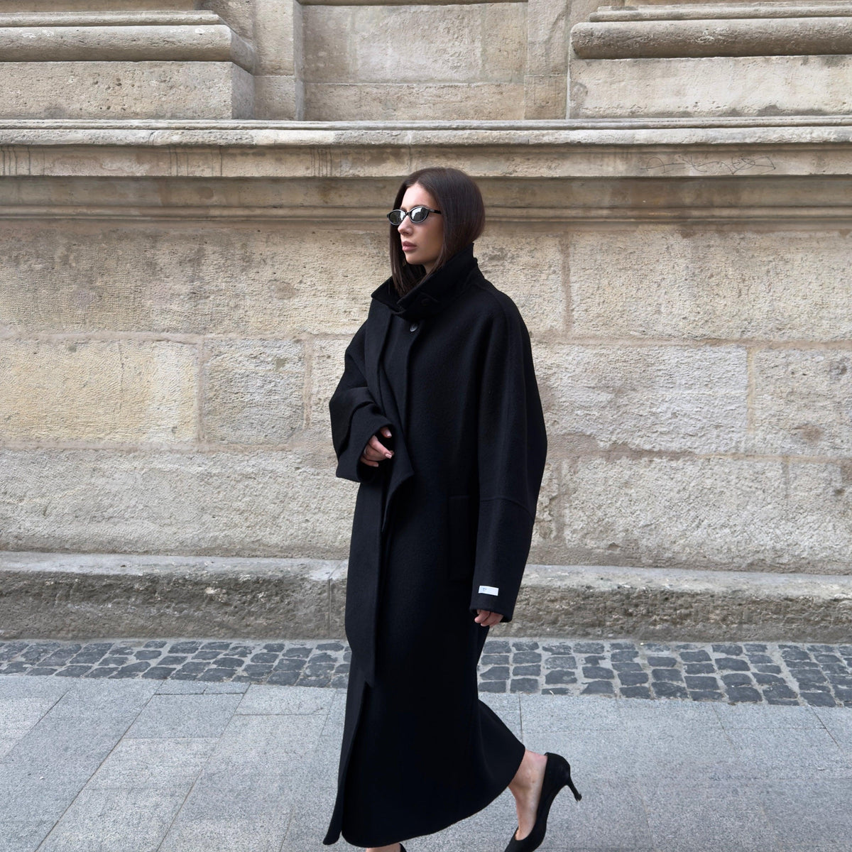 Wool Oversized Coat featuring Raglan Sleeves Everyday Winter Outerwear by Lilla
