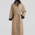 Trench Coat For All Occasions Cotton With Faux Leather Accents Adjustable Belt Oversized Fit Black 1