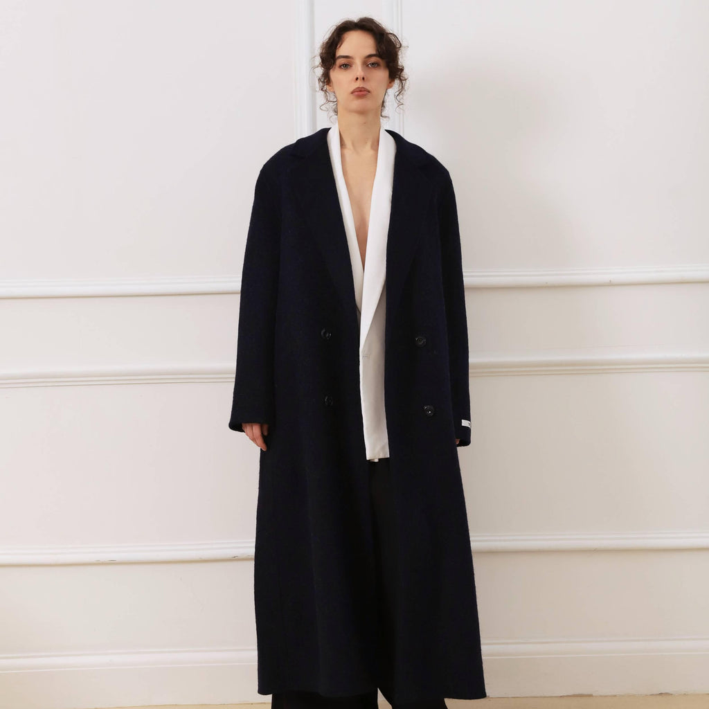 Alpaca Wool Oversized Long Coat featuring Unlined Construction Everyday Outerwear by Lilla