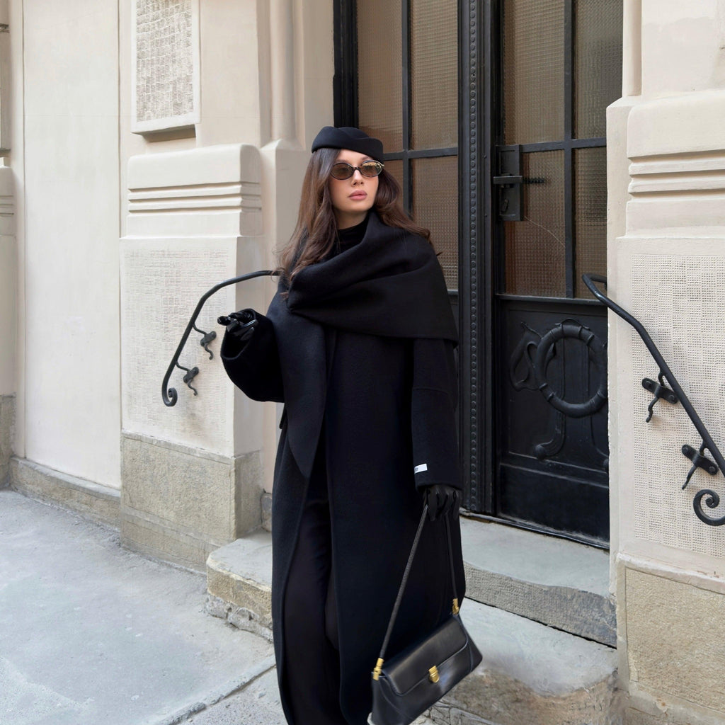 Wool Oversized Coat featuring Raglan Sleeves Everyday Winter Outerwear by Lilla