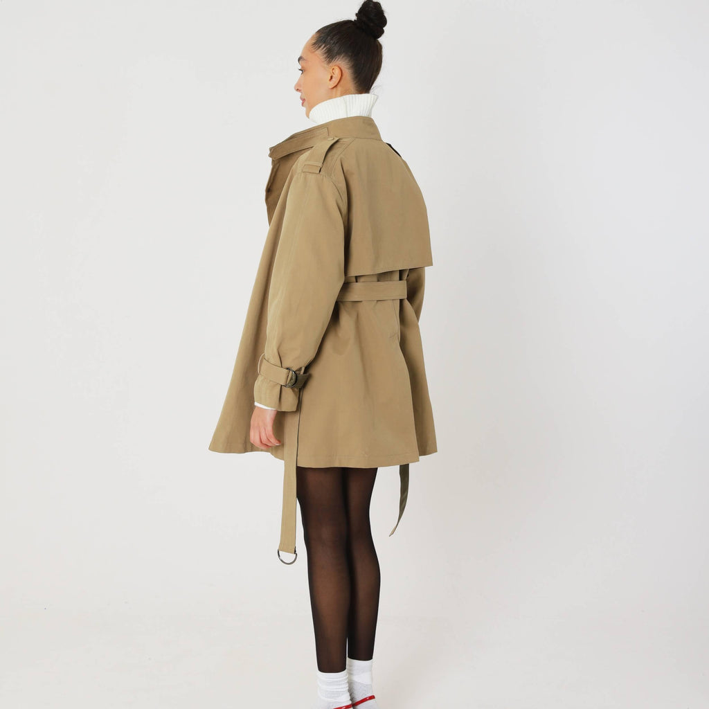 Classic Relaxed Trench Coat featuring an Eco Leather Belt Transitional Outerwear by Lilla