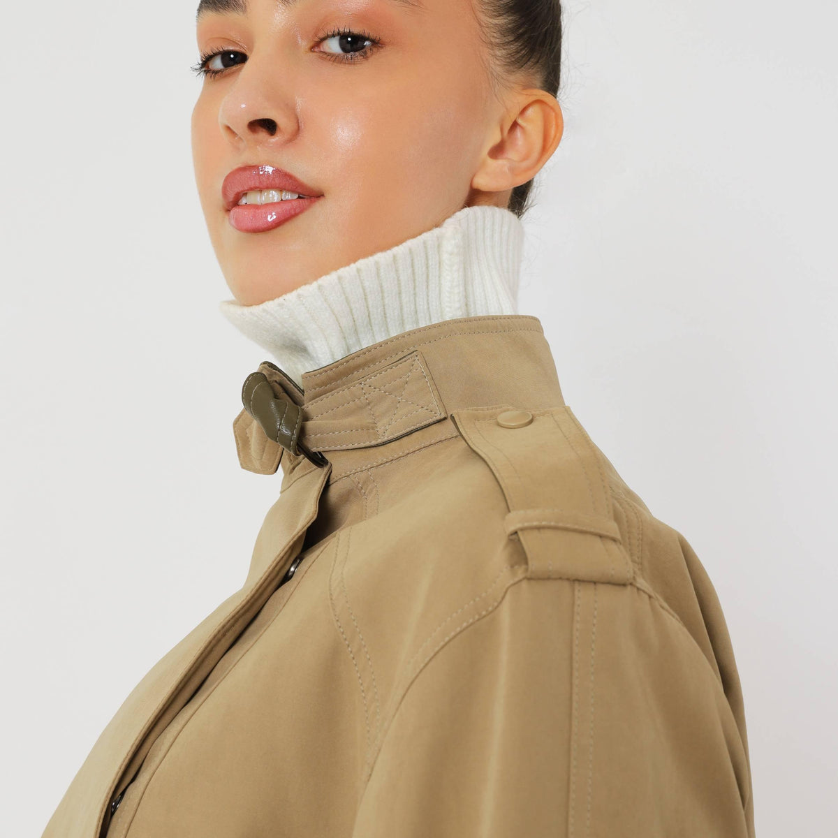 Classic Relaxed Trench Coat featuring an Eco Leather Belt Transitional Outerwear by Lilla