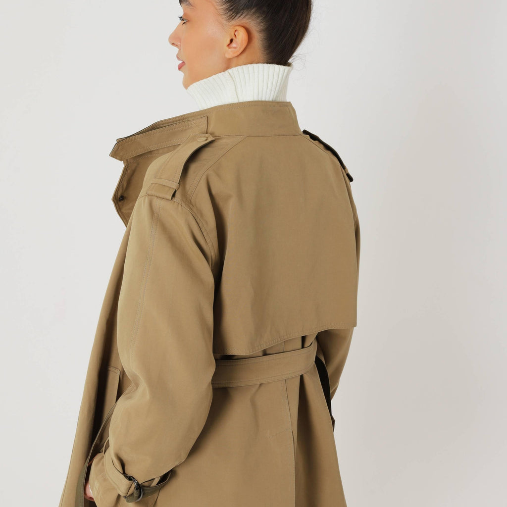 Classic Relaxed Trench Coat featuring an Eco Leather Belt Transitional Outerwear by Lilla