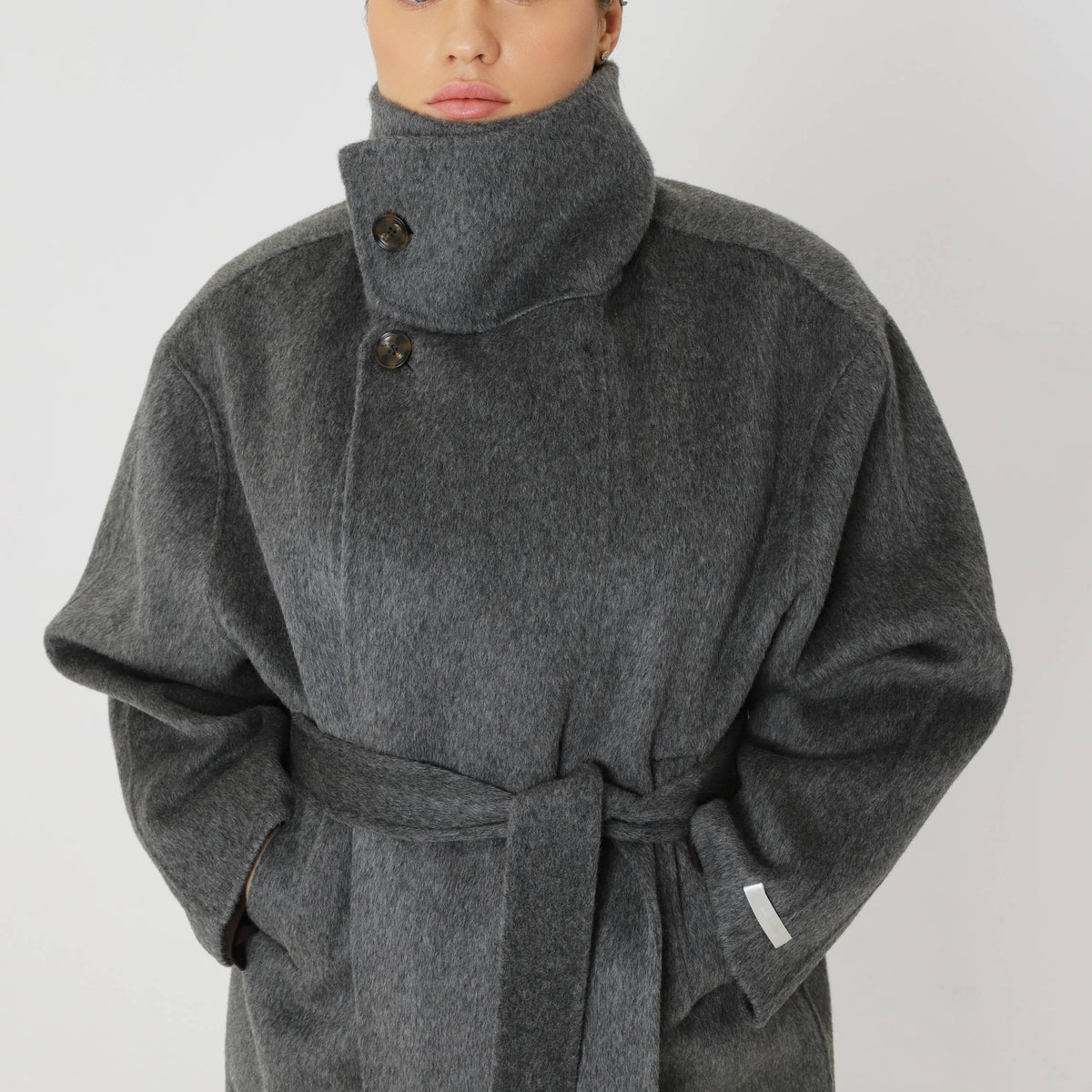 Wool Oversized Winter Coat featuring a Structured Collar Everyday Outerwear by Lilla