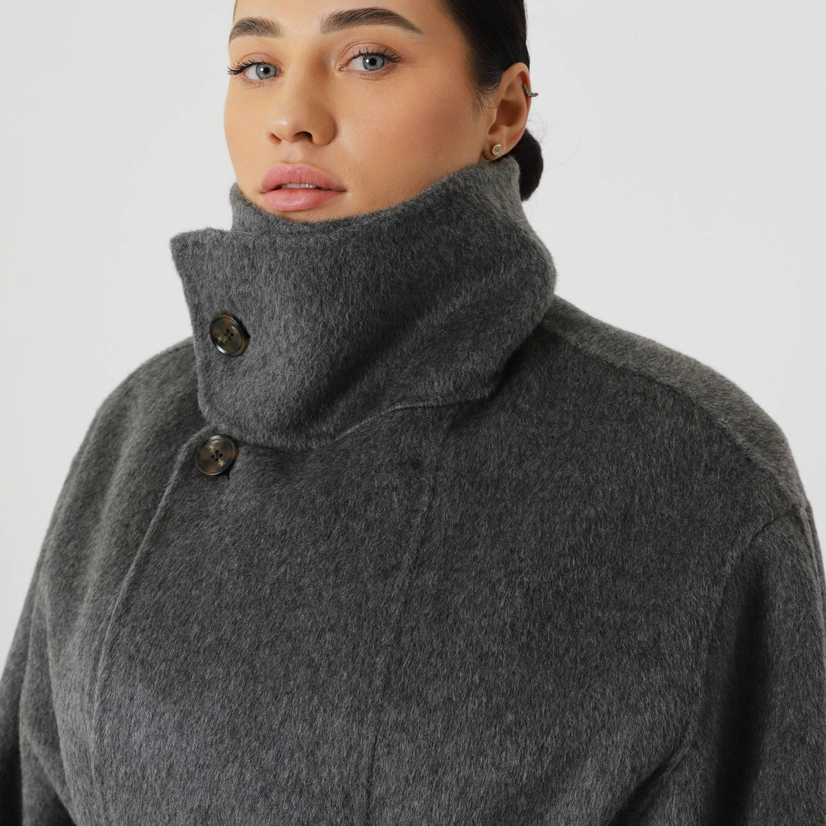 Wool Oversized Winter Coat featuring a Structured Collar Everyday Outerwear by Lilla