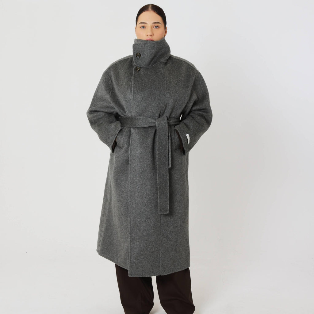 Wool Oversized Winter Coat featuring a Structured Collar Everyday Outerwear by Lilla