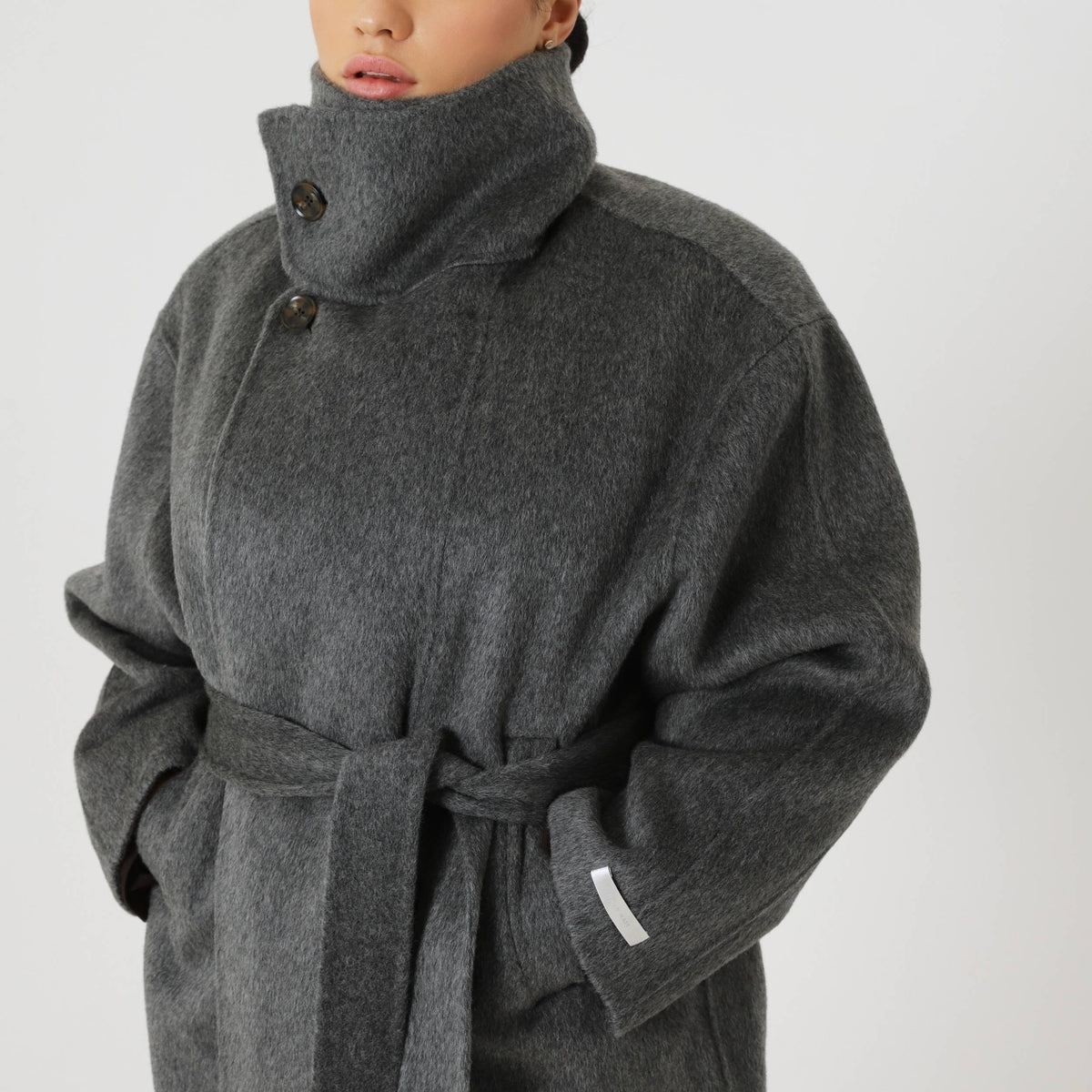 Wool Oversized Winter Coat featuring a Structured Collar Everyday Outerwear by Lilla