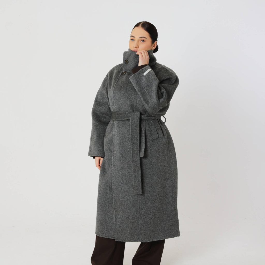 Wool Oversized Winter Coat featuring a Structured Collar Everyday Outerwear by Lilla