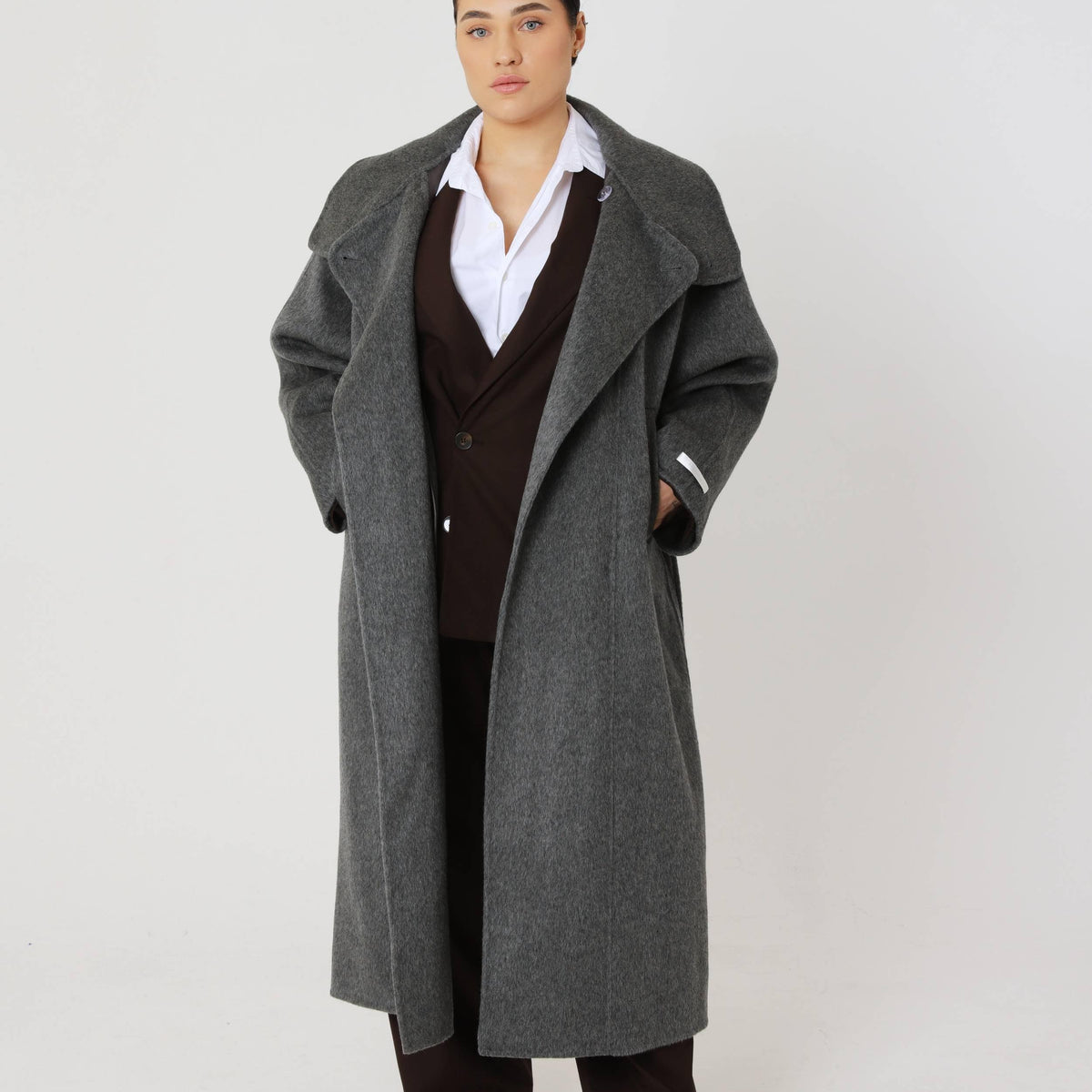 Wool Oversized Winter Coat featuring a Structured Collar Everyday Outerwear by Lilla