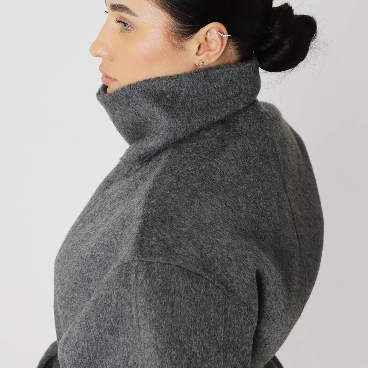 Wool Oversized Winter Coat featuring a Structured Collar Everyday Outerwear by Lilla