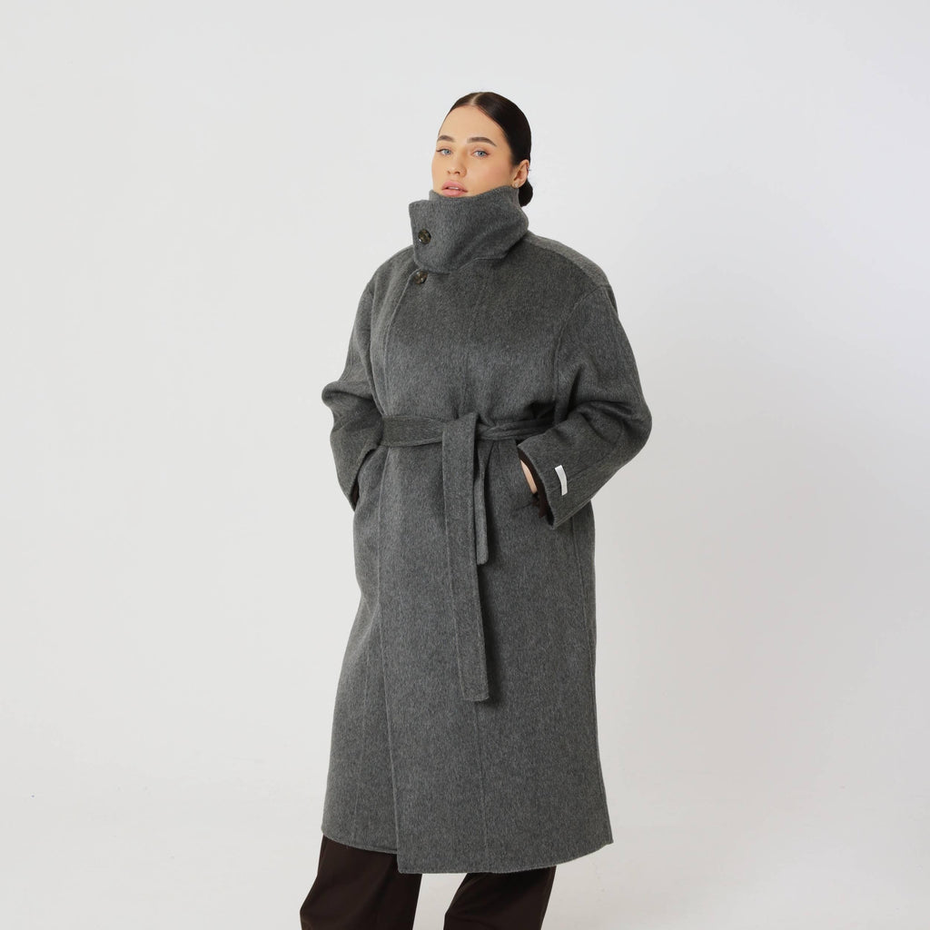Wool Oversized Winter Coat featuring a Structured Collar Everyday Outerwear by Lilla