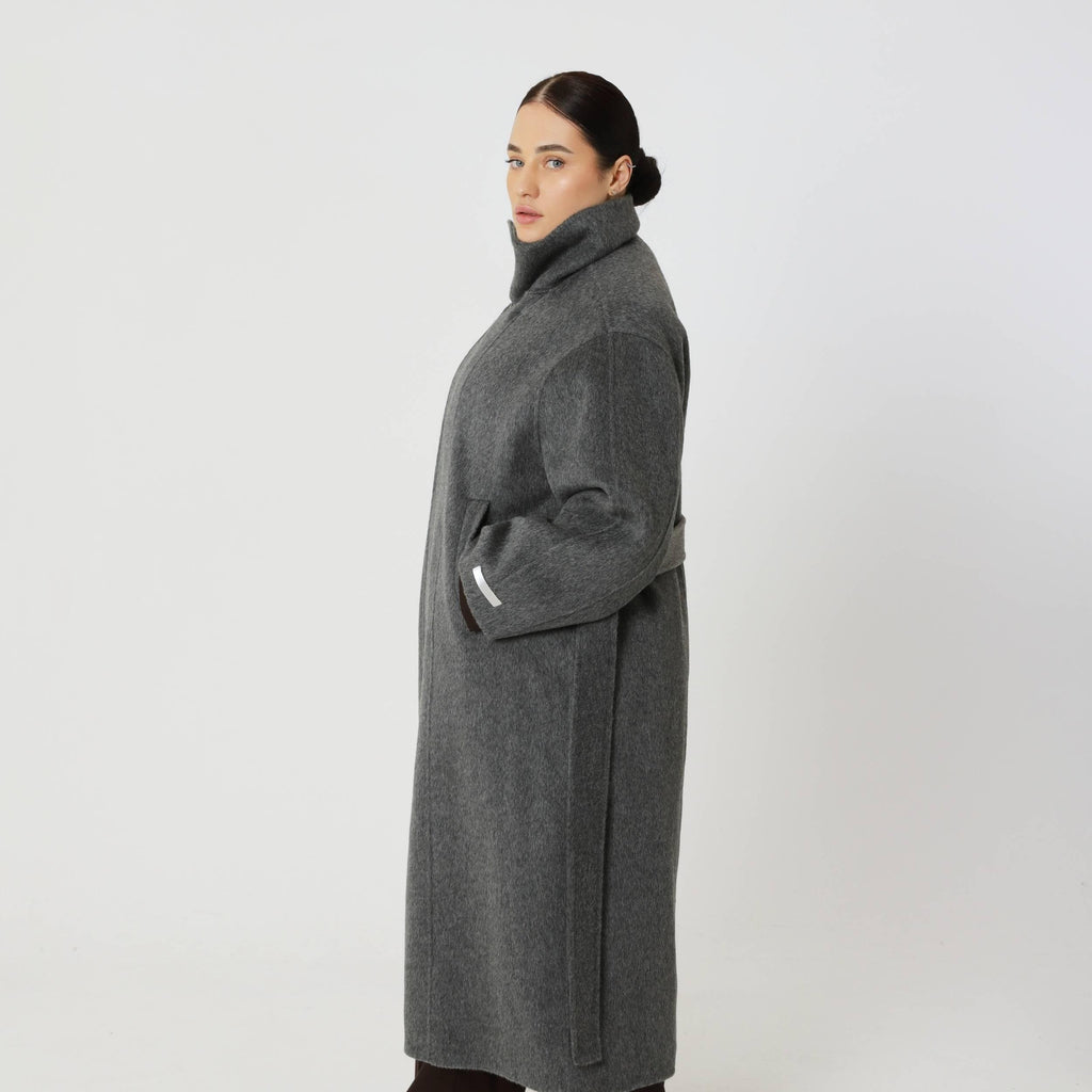 Wool Oversized Winter Coat featuring a Structured Collar Everyday Outerwear by Lilla