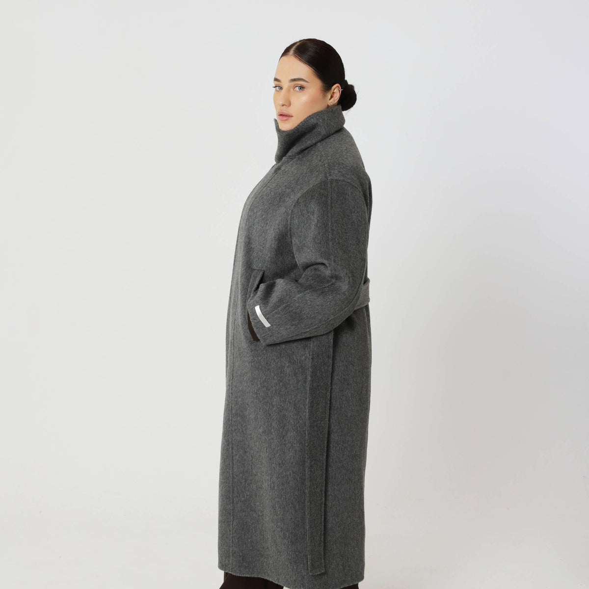 Wool Oversized Winter Coat featuring a Structured Collar Everyday Outerwear by Lilla