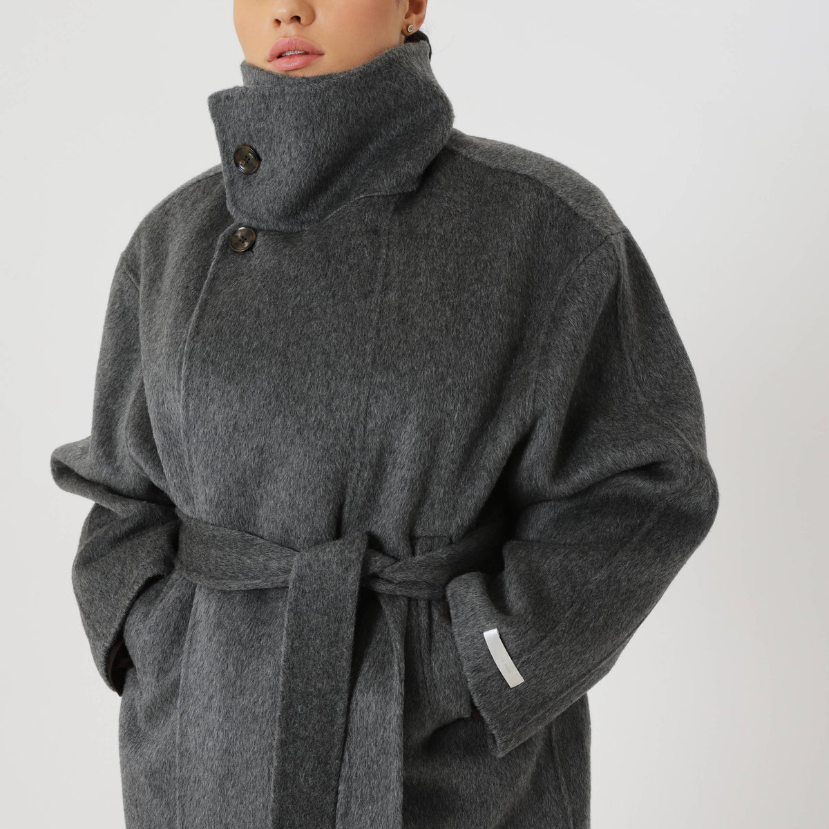 Wool Oversized Winter Coat featuring a Structured Collar Everyday Outerwear by Lilla