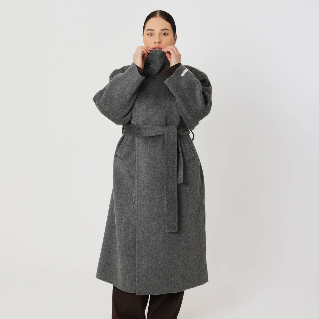 Wool Oversized Winter Coat featuring a Structured Collar Everyday Outerwear by Lilla