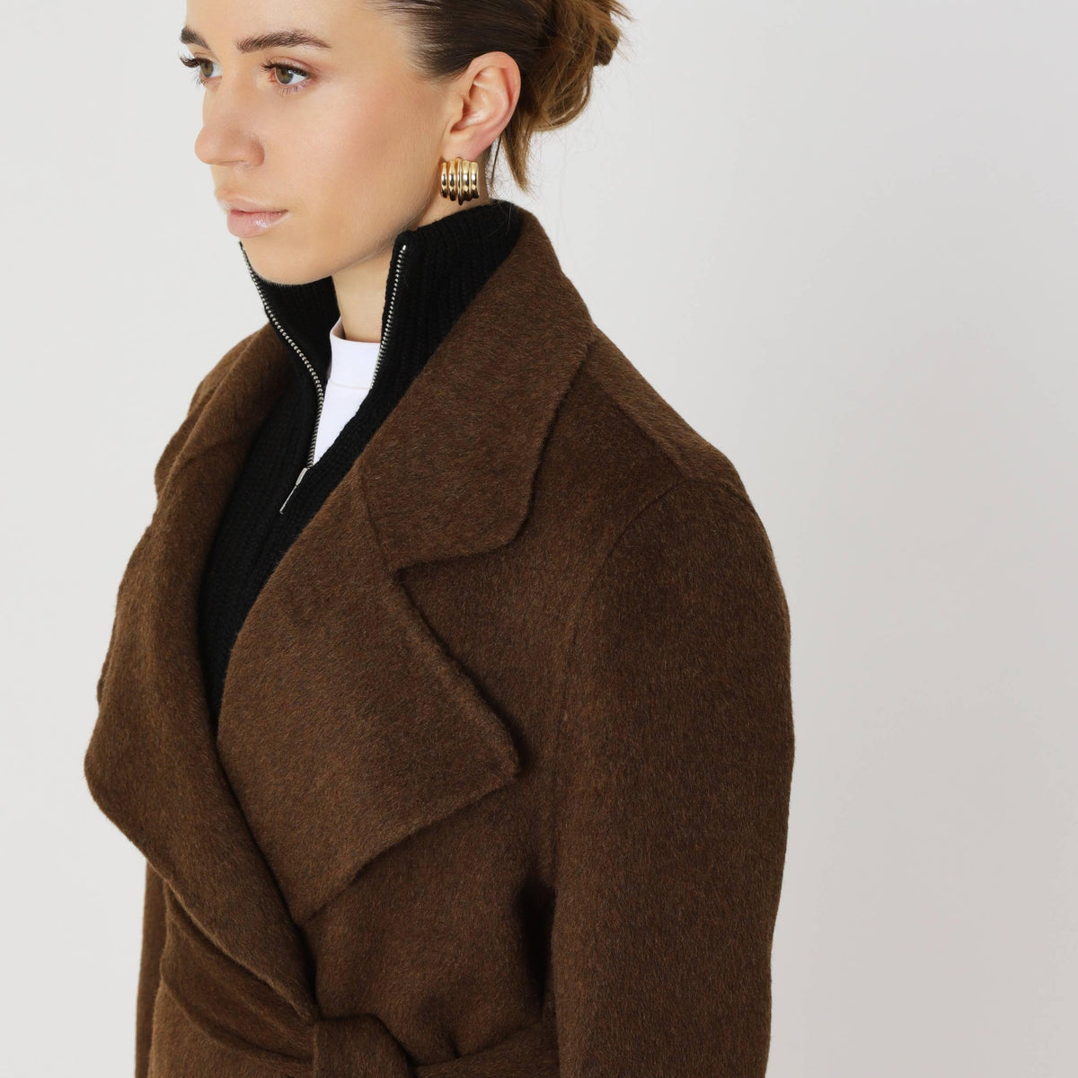 Wool Oversized Winter Coat featuring a Matching Scarf Everyday Outerwear by Lilla