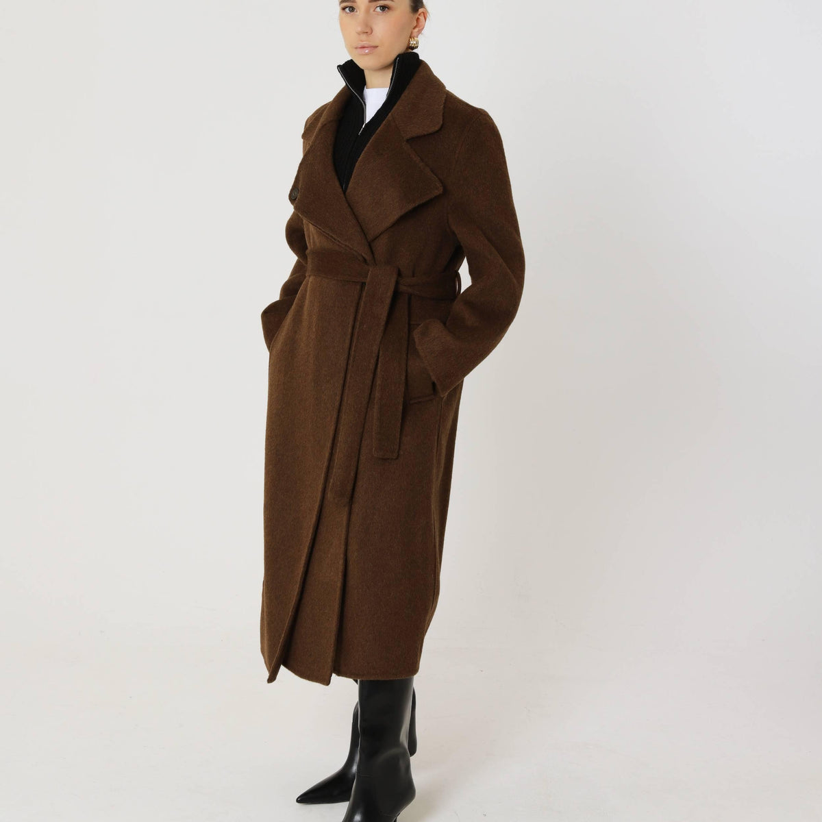 Wool Oversized Winter Coat featuring a Matching Scarf Everyday Outerwear by Lilla