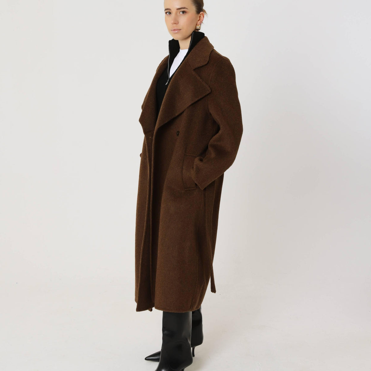 Wool Oversized Winter Coat featuring a Matching Scarf Everyday Outerwear by Lilla