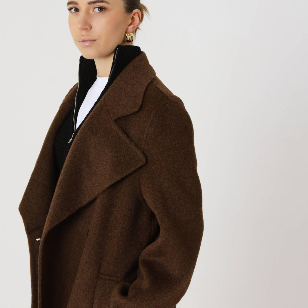 Wool Oversized Winter Coat featuring a Matching Scarf Everyday Outerwear by Lilla