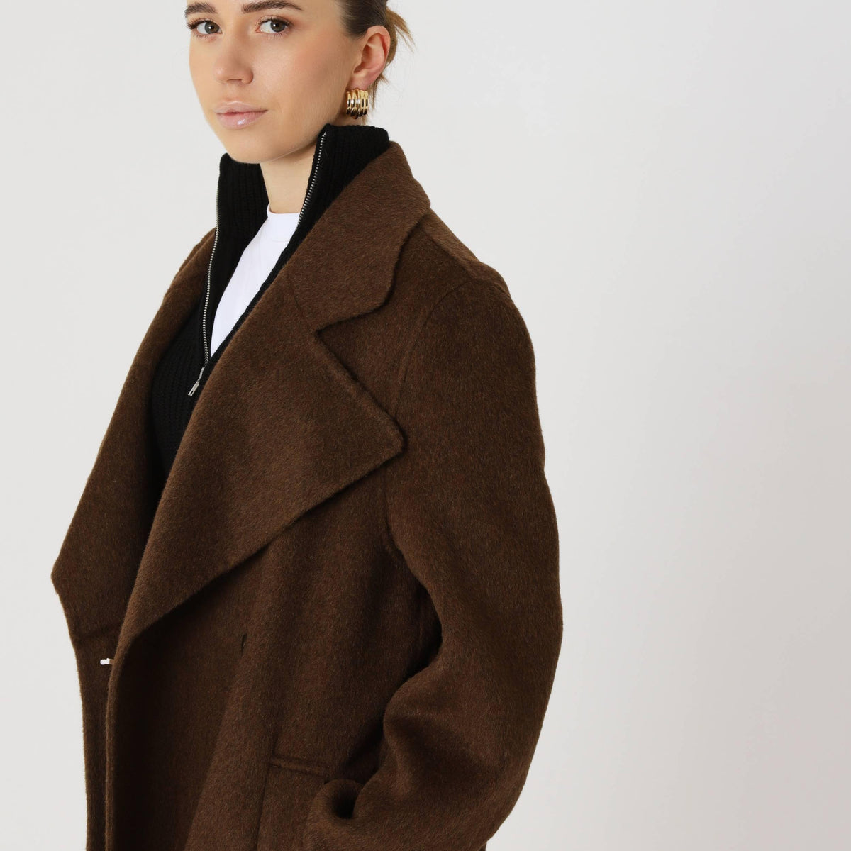 Wool Oversized Winter Coat featuring a Matching Scarf Everyday Outerwear by Lilla