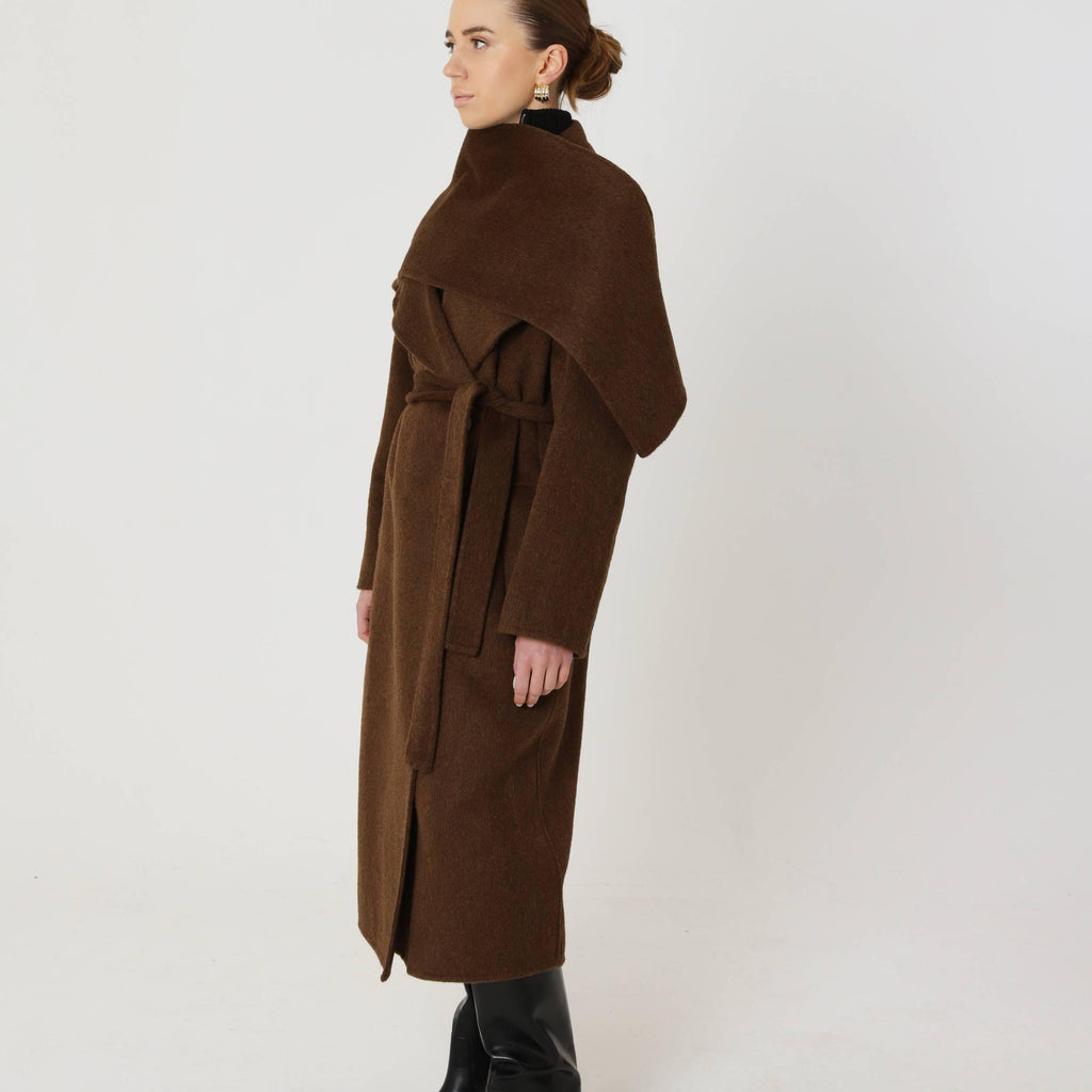 Wool Oversized Winter Coat featuring a Matching Scarf Everyday Outerwear by Lilla