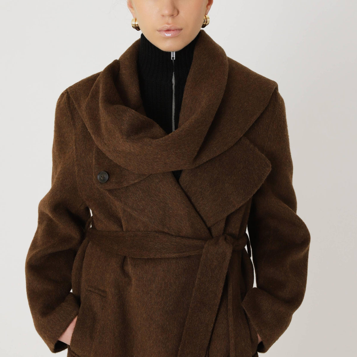 Wool Oversized Winter Coat featuring a Matching Scarf Everyday Outerwear by Lilla