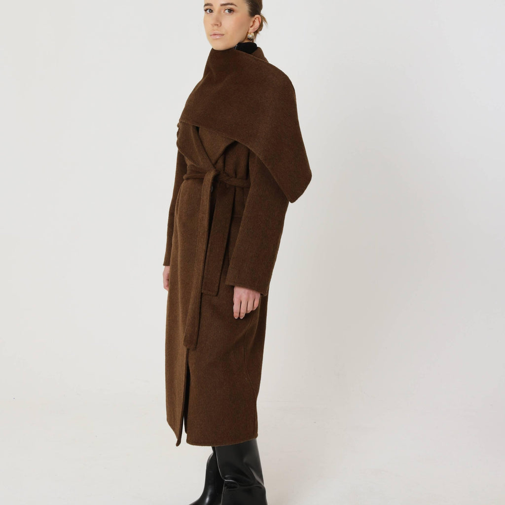 Wool Oversized Winter Coat featuring a Matching Scarf Everyday Outerwear by Lilla
