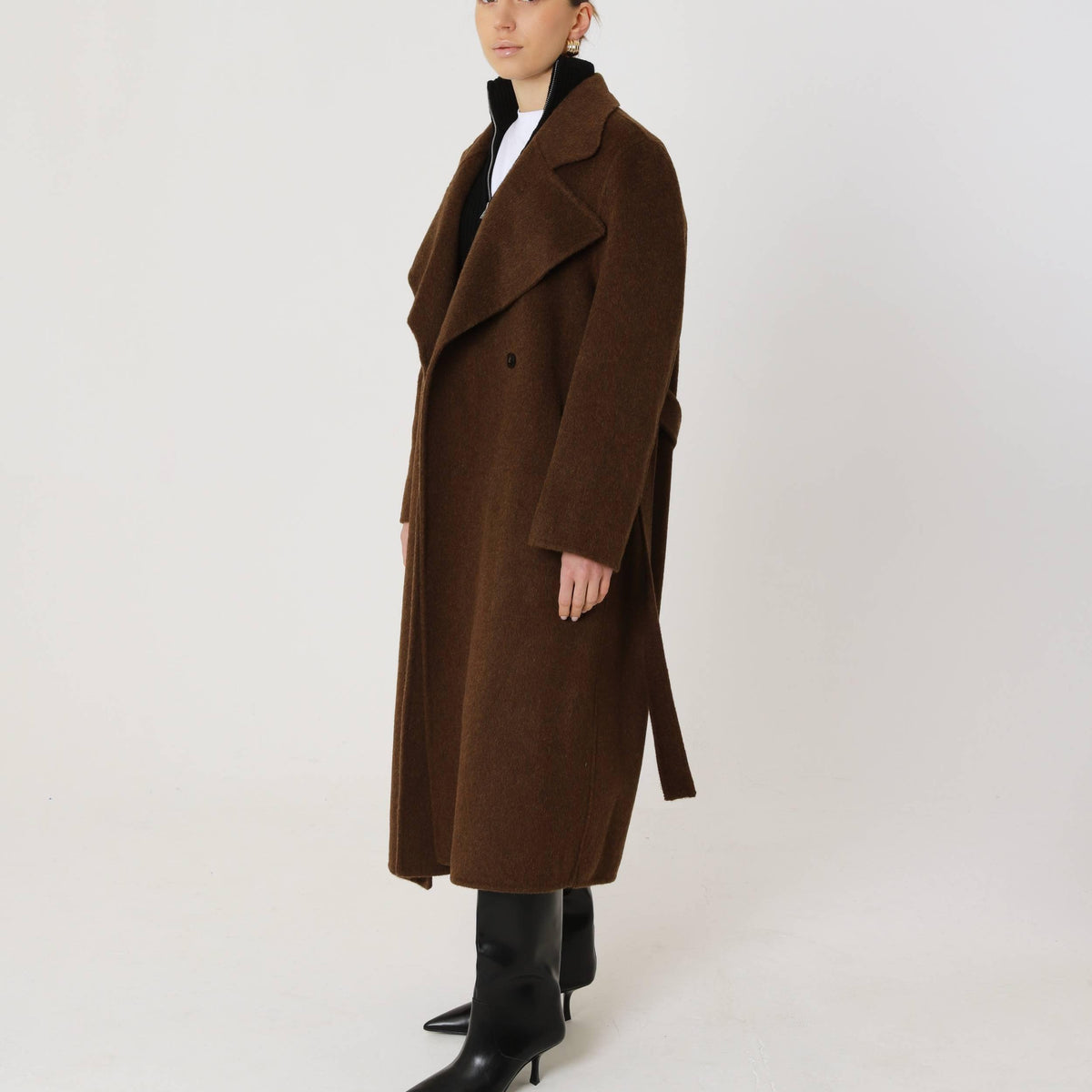 Wool Oversized Winter Coat featuring a Matching Scarf Everyday Outerwear by Lilla