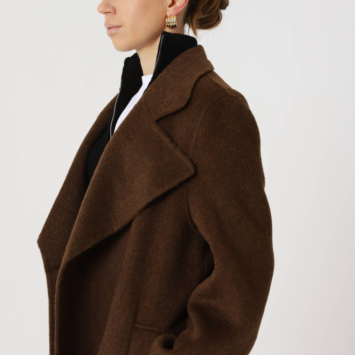 Wool Oversized Winter Coat featuring a Matching Scarf Everyday Outerwear by Lilla