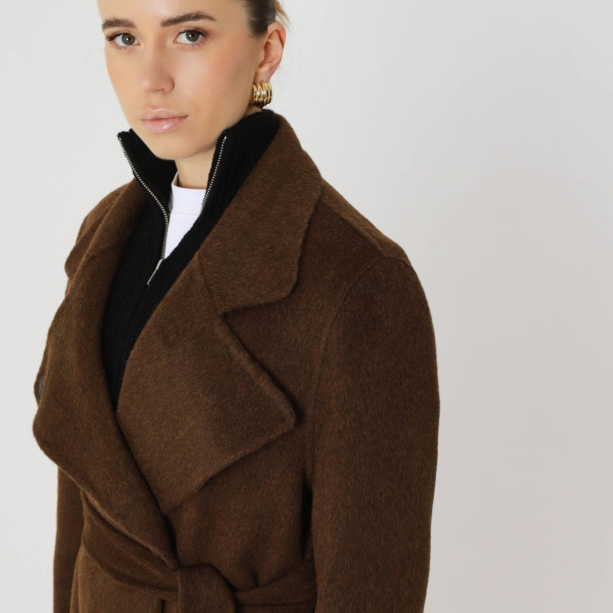 Wool Oversized Winter Coat featuring a Matching Scarf Everyday Outerwear by Lilla