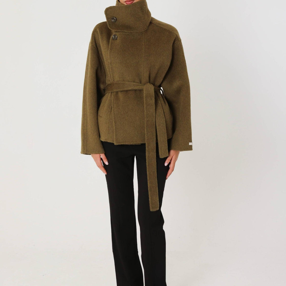 Wool Oversized Short Coat Featuring Side Pockets for Everyday Winter Outerwear by Lilla