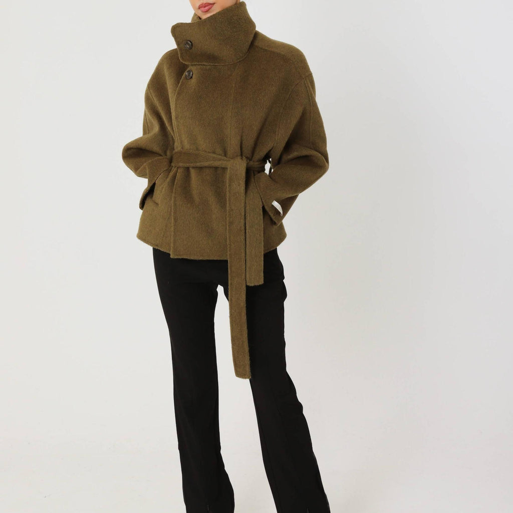 Wool Oversized Short Coat Featuring Side Pockets for Everyday Winter Outerwear by Lilla