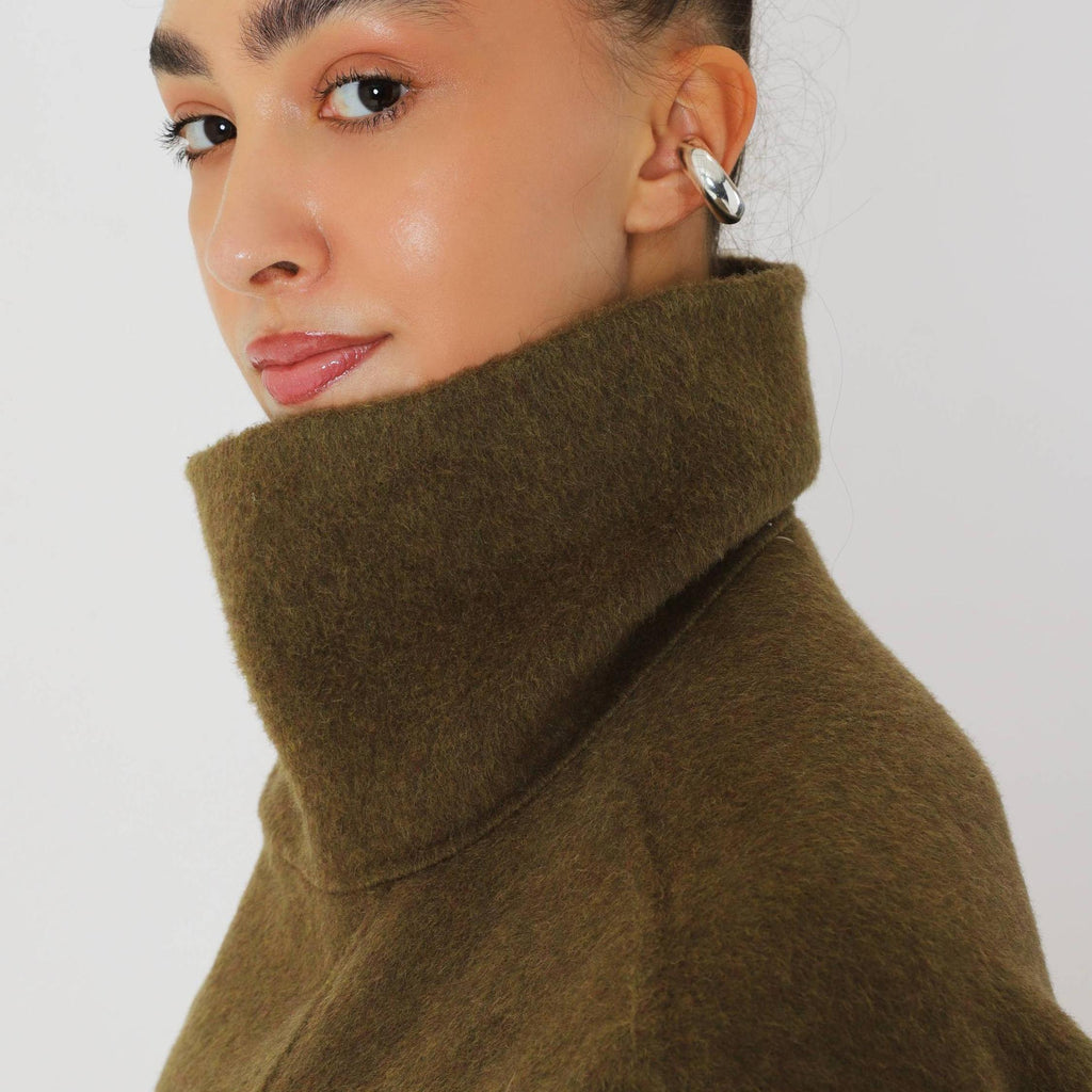 Wool Oversized Short Coat Featuring Side Pockets for Everyday Winter Outerwear by Lilla