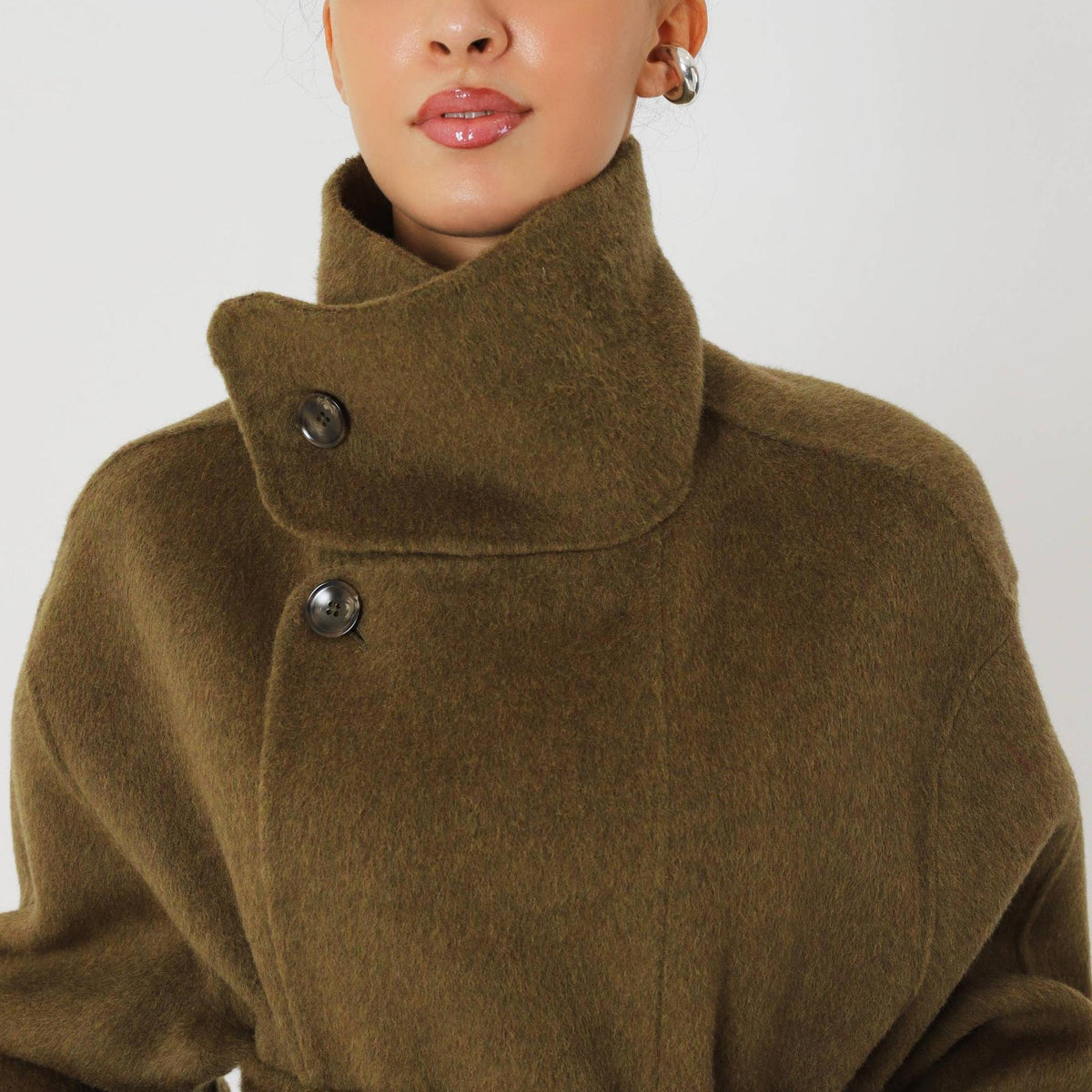 Wool Oversized Short Coat Featuring Side Pockets for Everyday Winter Outerwear by Lilla
