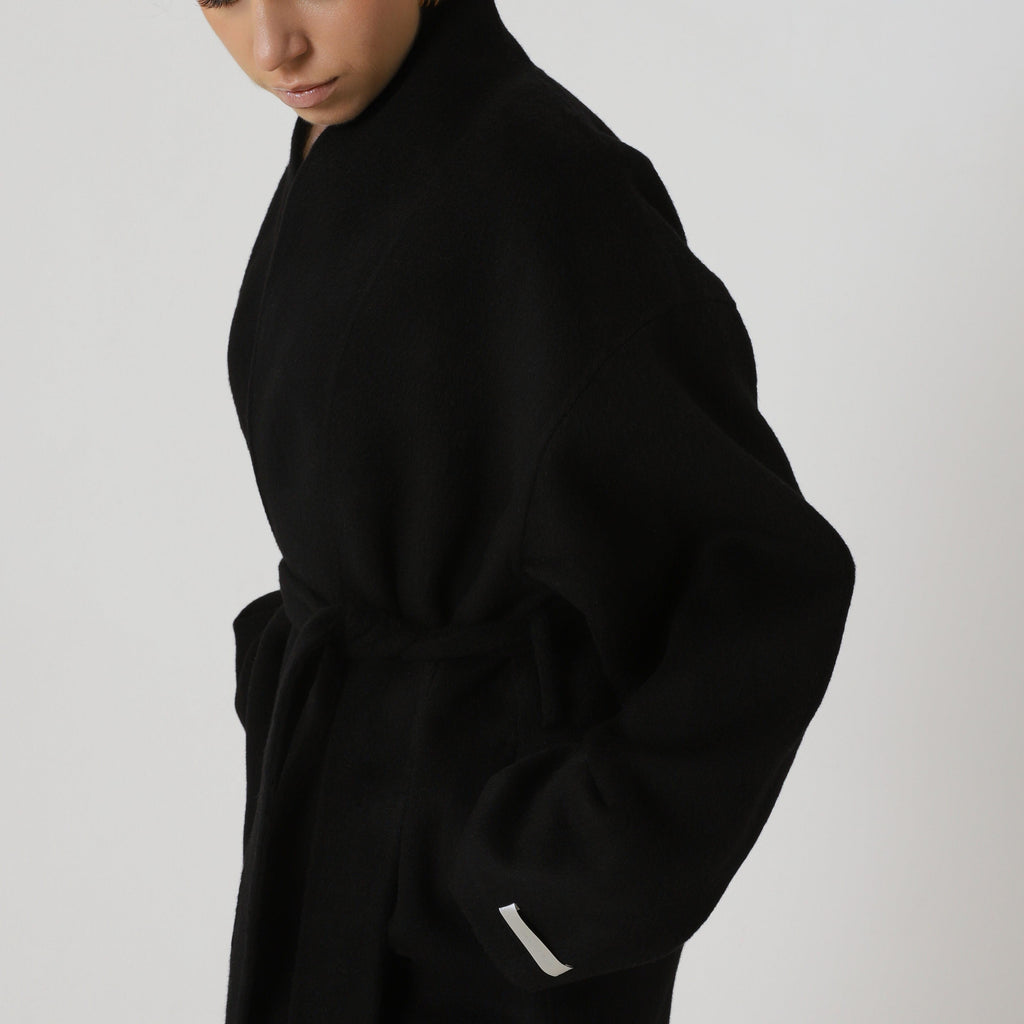 Wool Relaxed Long Coat featuring Structured Collar Everyday Outerwear by Lilla