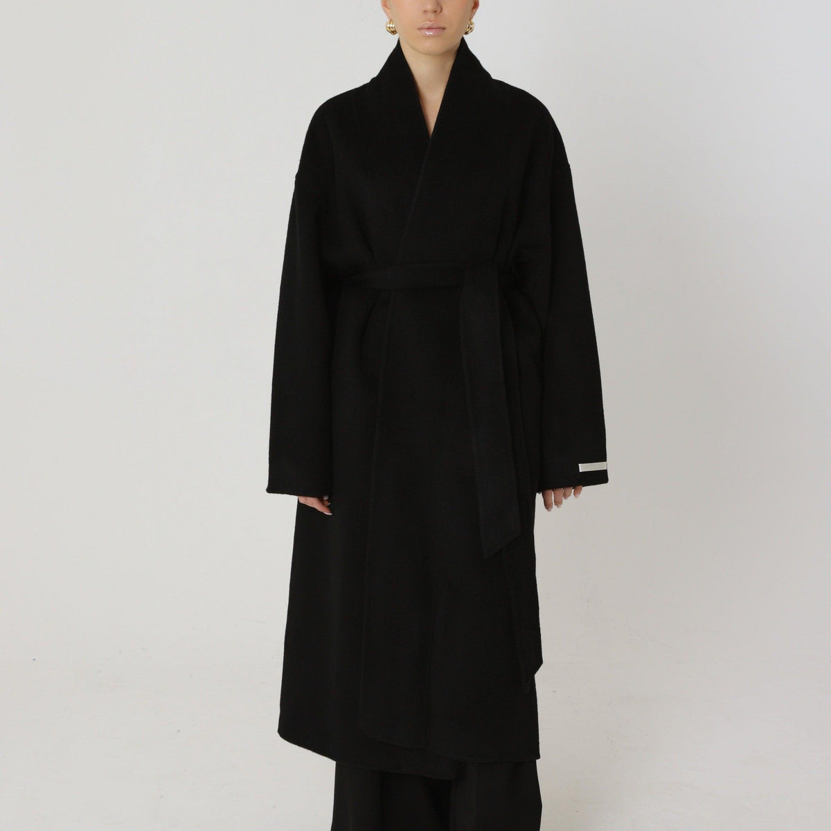 Wool Relaxed Long Coat featuring Structured Collar Everyday Outerwear by Lilla