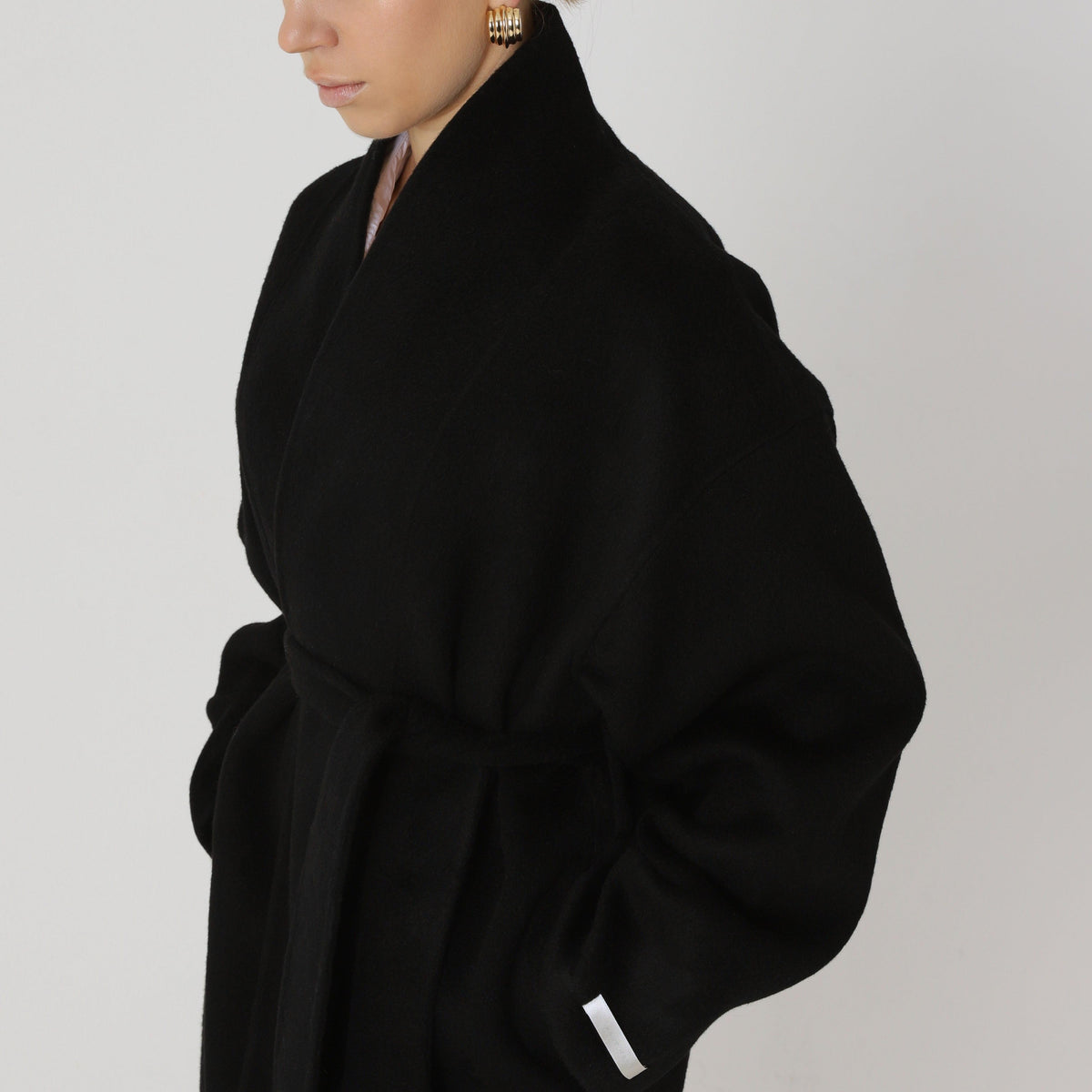 Wool Relaxed Long Coat featuring Structured Collar Everyday Outerwear by Lilla