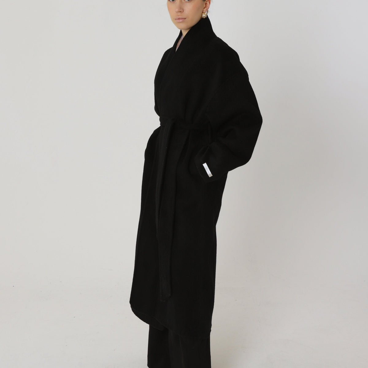 Wool Relaxed Long Coat featuring Structured Collar Everyday Outerwear by Lilla