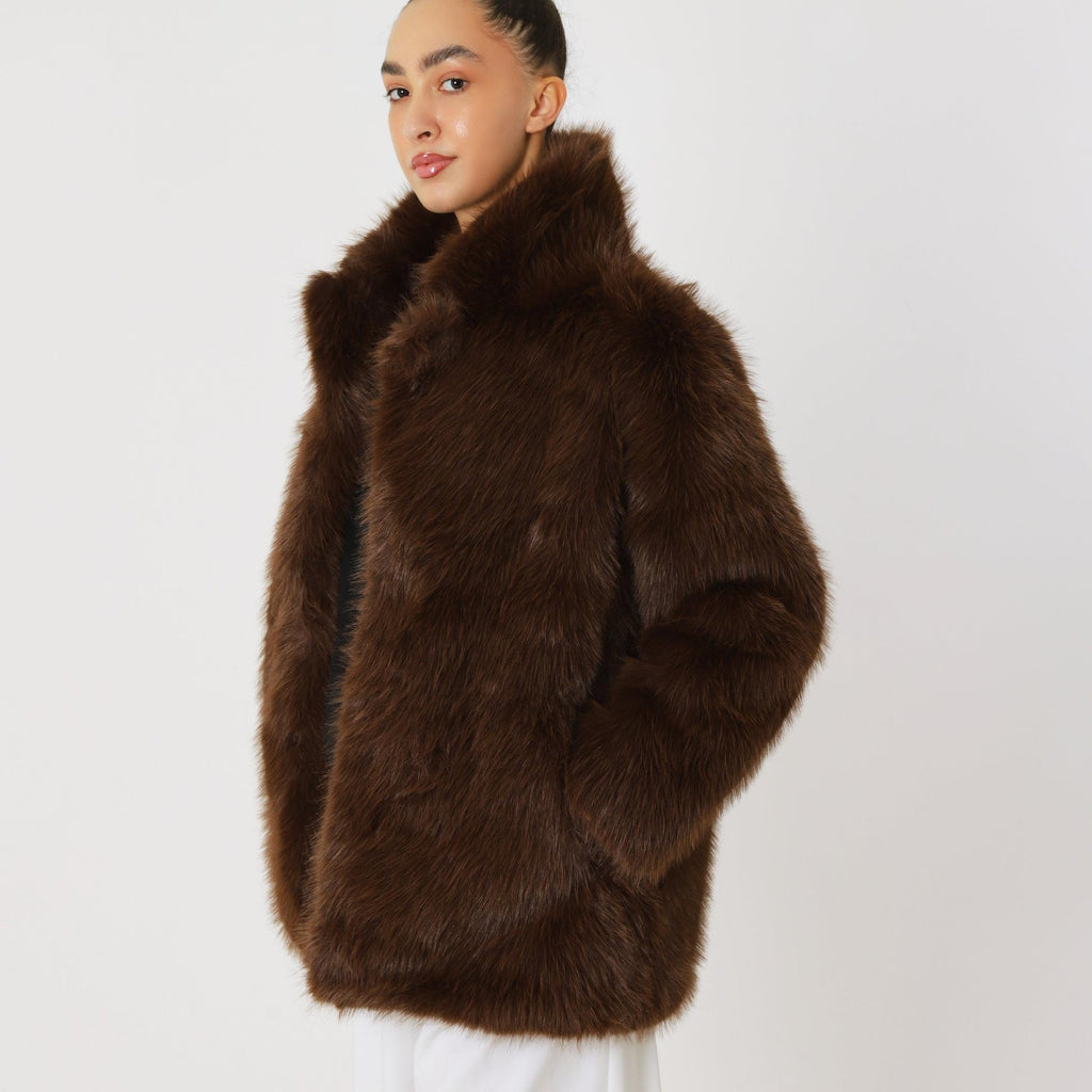 Textured Oversized Winter Coat with Functional Side Pockets Everyday Outerwear by Lilla